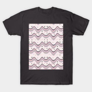 70s Retro Groovy Wavy Pattern Design T-Shirt